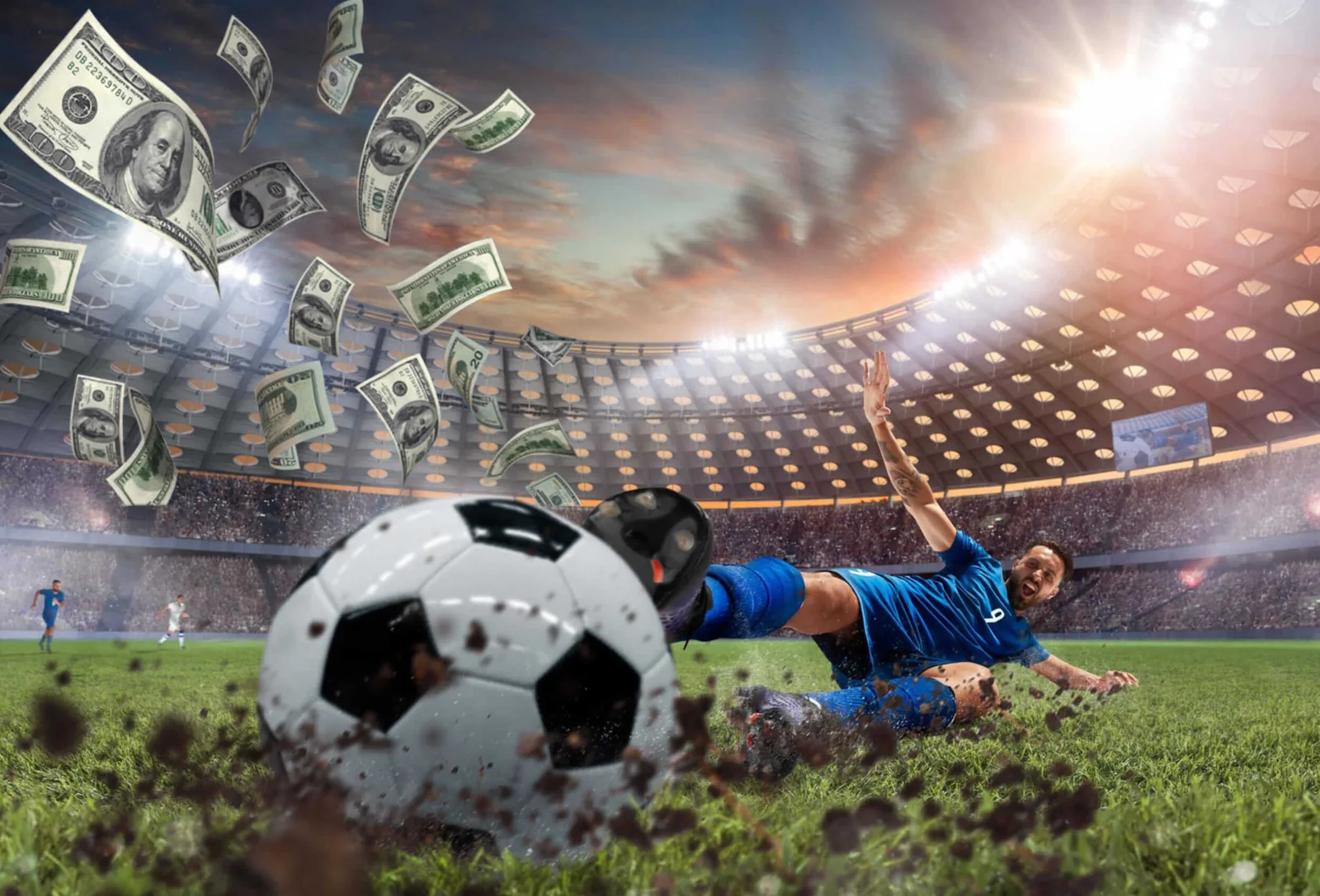 Kartu pertandingan olahraga dengan pilihan liga dan jadwal event